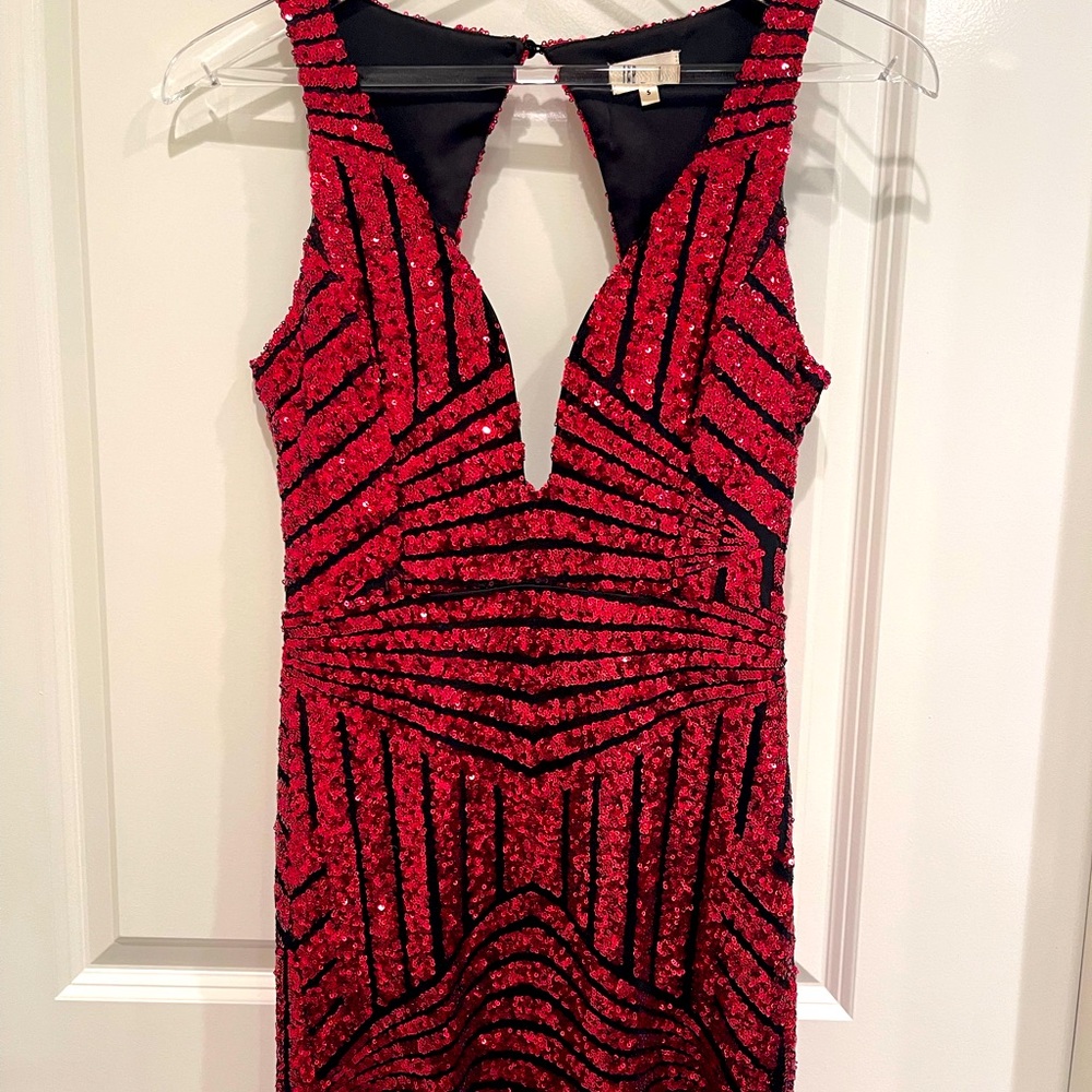 Red & Black Sequin Mini Dress size S